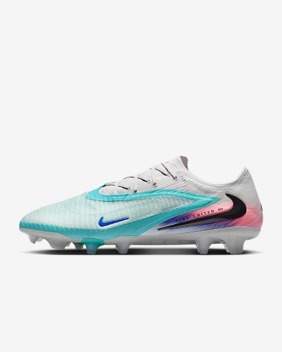 Nike United Phantom 6 Low Elite 耐克暗煞系列男/女 FG 天然硬质草地低帮足球鞋 - 霜淡草绿/超级橙