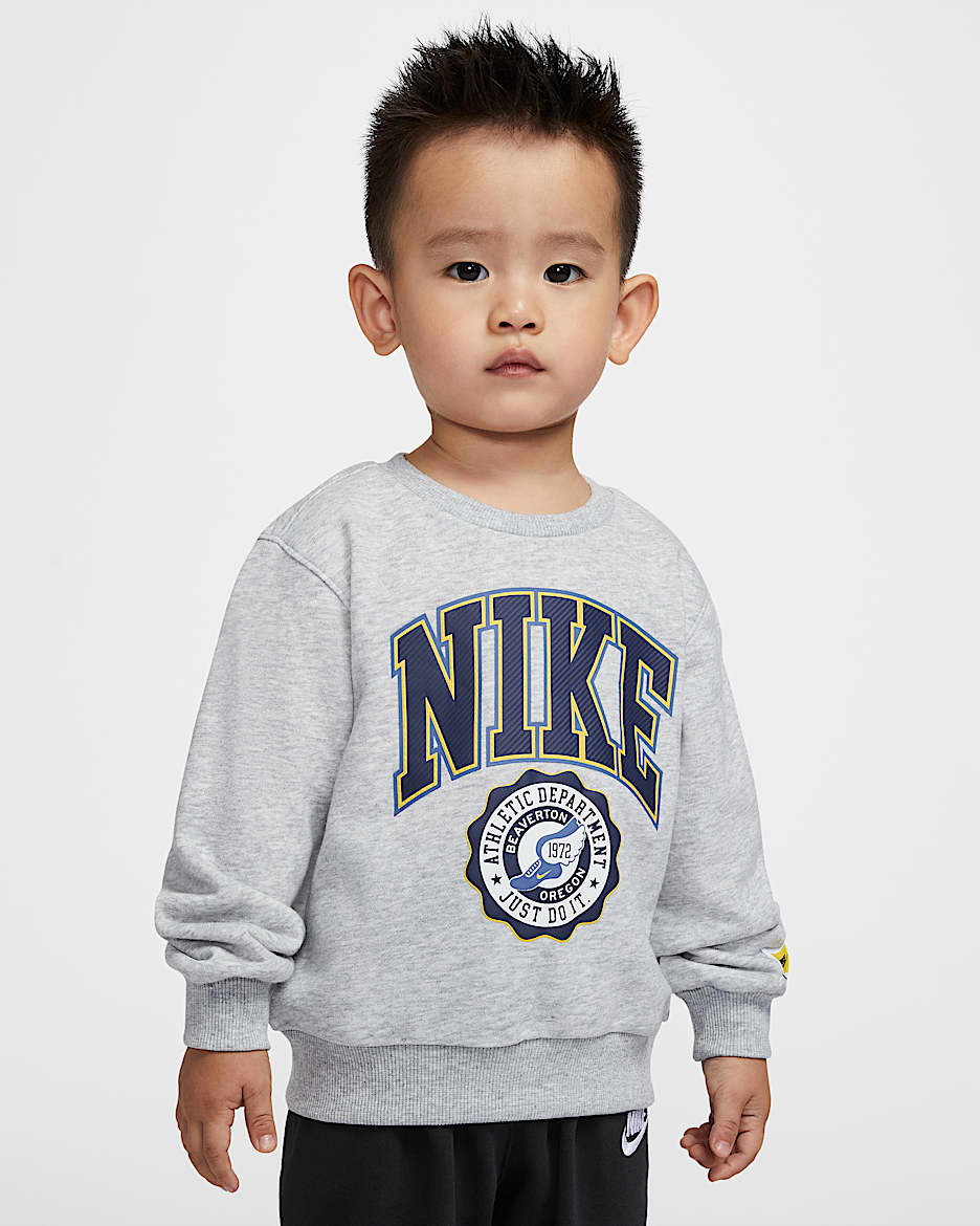 Nike Sportswear 婴童印花圆领上衣 - 浅烟灰