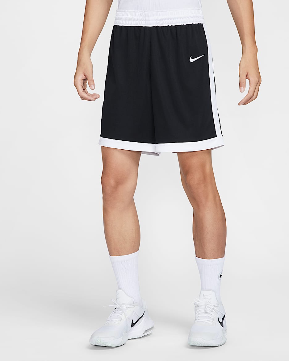 Nike Dri-FIT Stock Crossover 男子速干短裤 - 黑/白色/白色