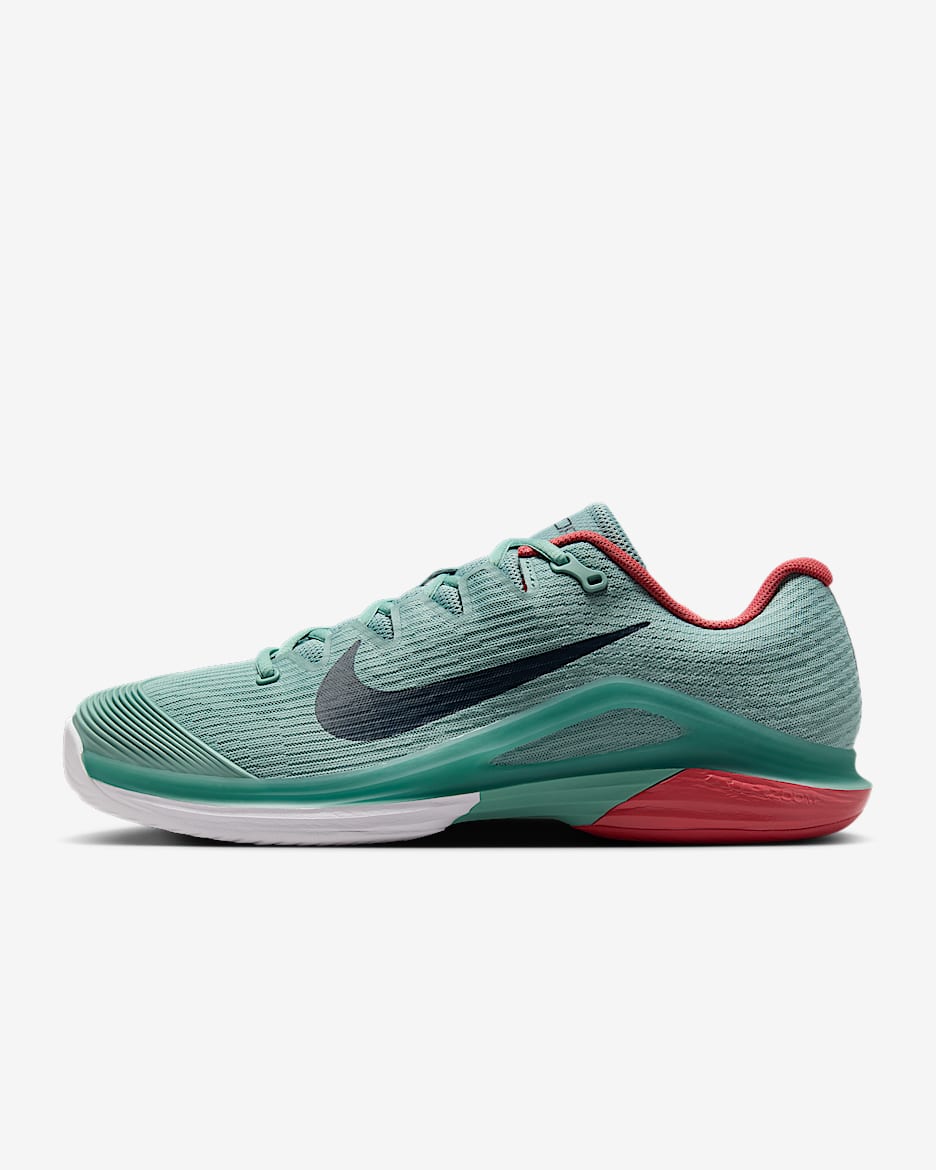 Nike Vapor 12 男子硬地球场网球鞋 - 大炮灰/白色/粘土色/军械深海蓝