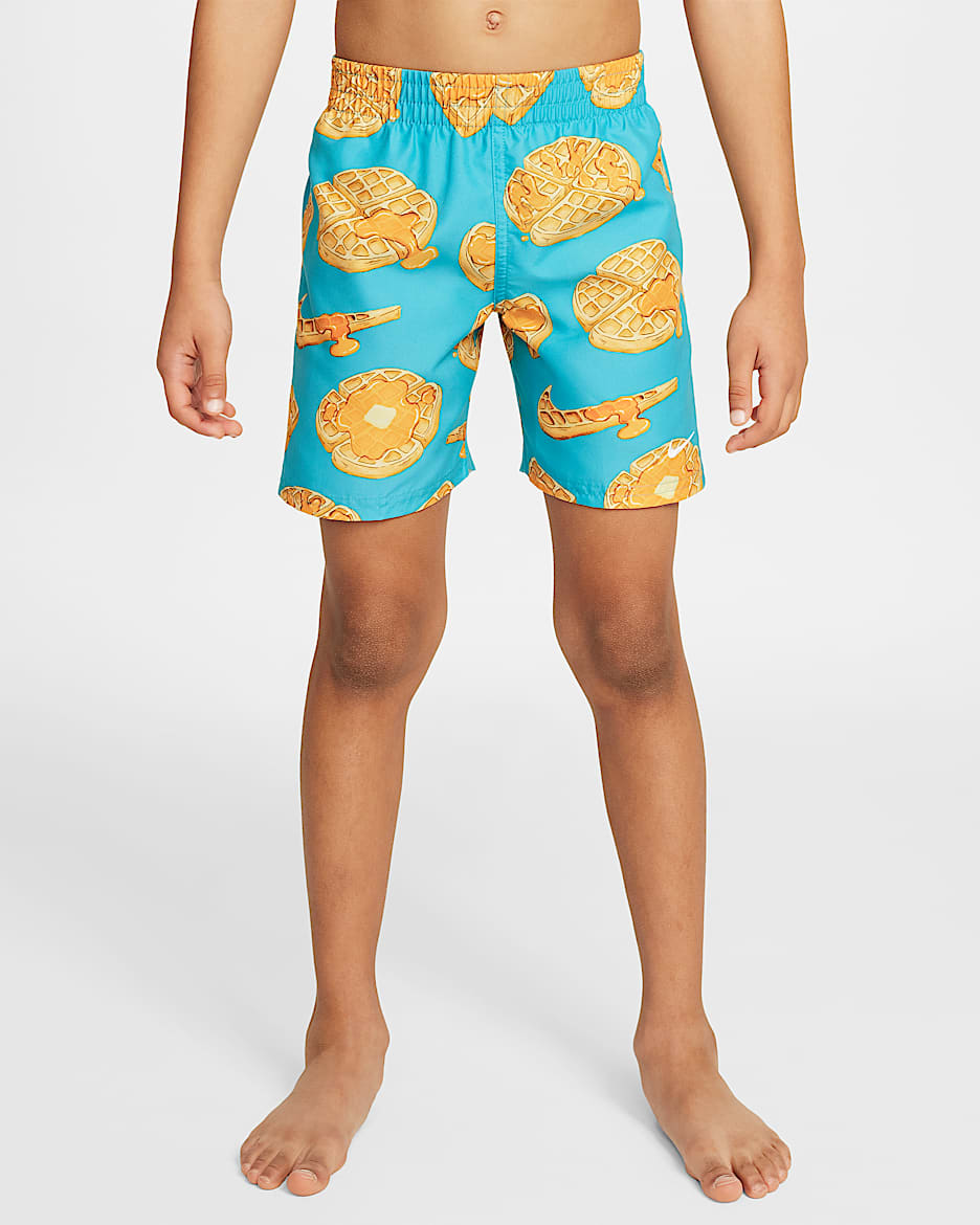 Nike Swim Breaker 幼童沙滩短裤（含衬裤） - 仙人掌绿/椰奶色/白色