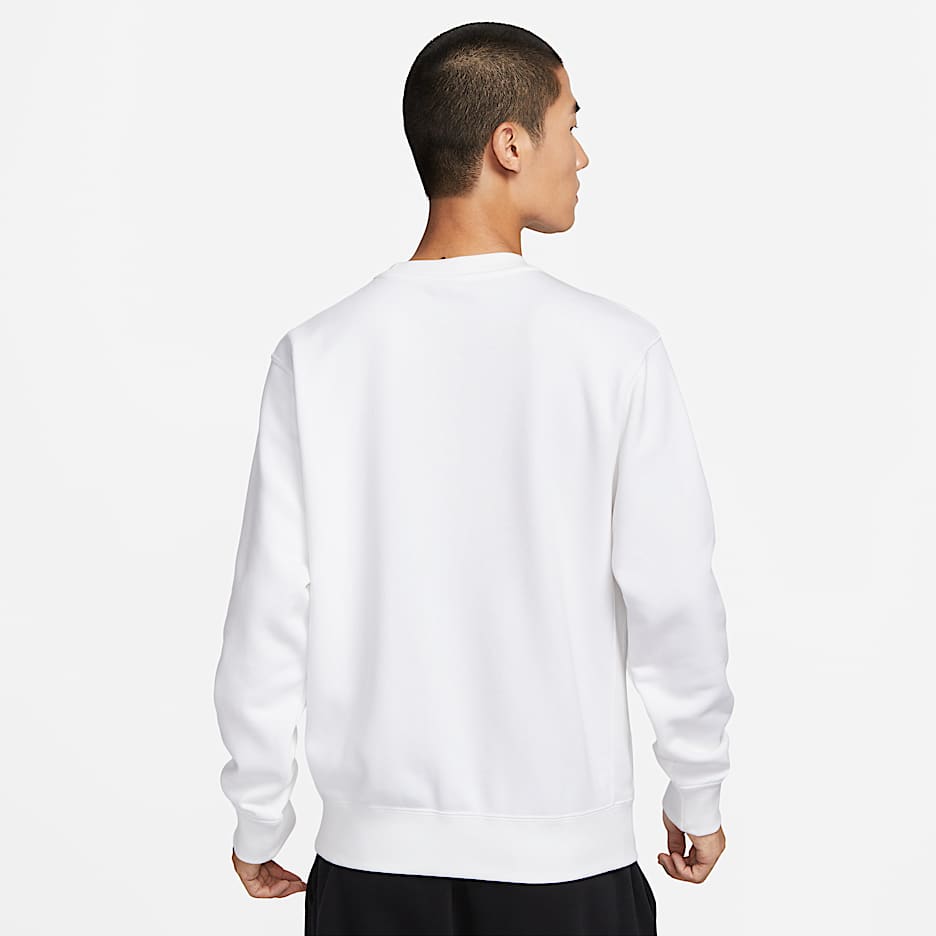 Nike Sportswear Club Fleece 男子印花加绒圆领上衣 - 白色