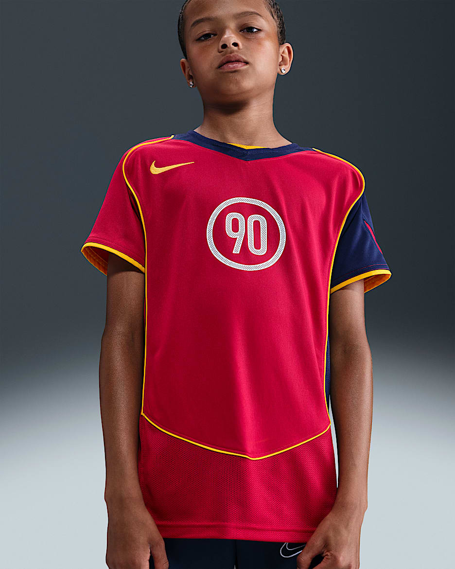 Nike Total 90 Dri-FIT 大童速干足球球衣 - 健身红/深藏青/大学金/大学金
