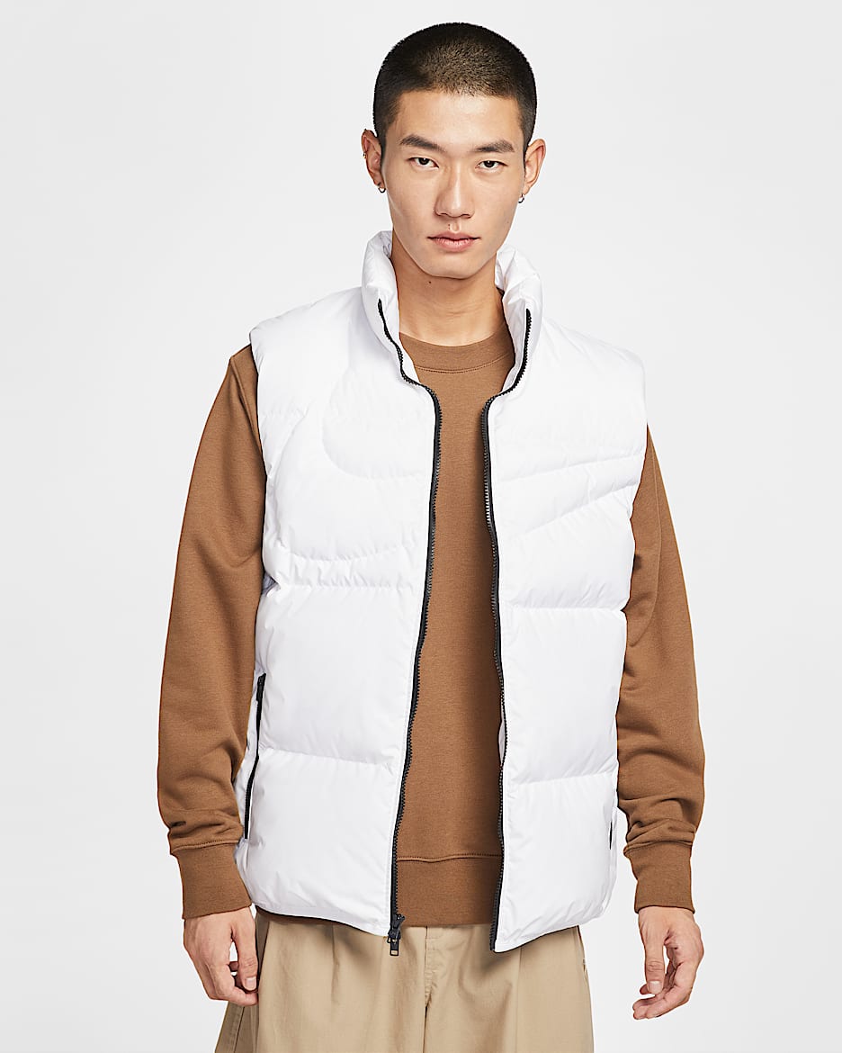 Nike Sportswear Club Therma-FIT 男子拒水宽松羽绒马甲 - 白色/白色