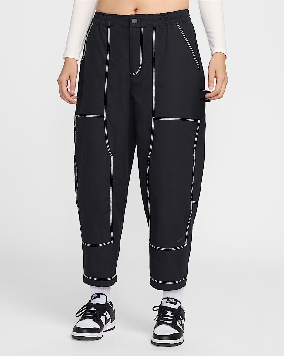 Nike Sportswear 女子宽松低腰工装九分裤 - 黑/氧化黑/黑