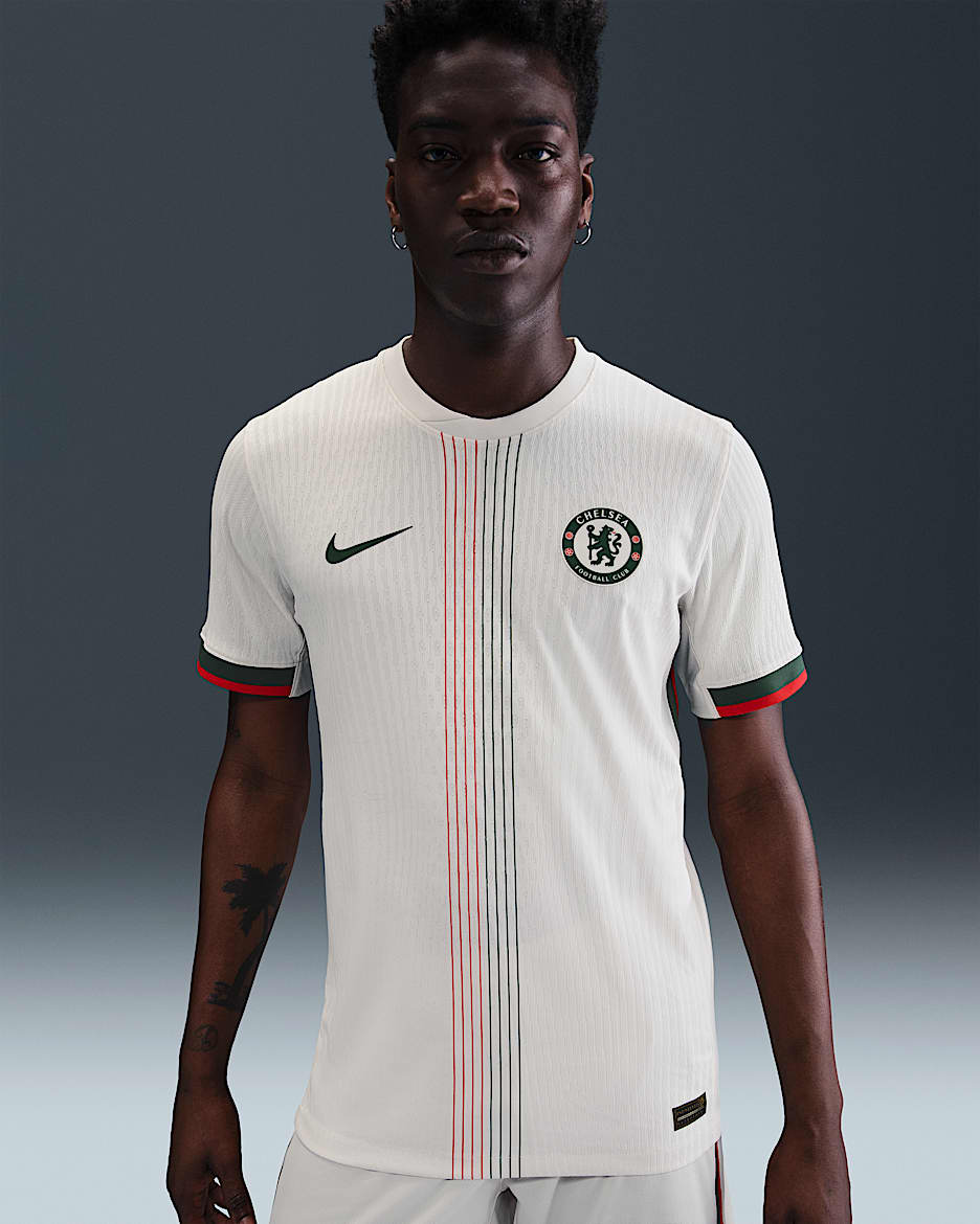 2025/26 赛季切尔西客场球员版 Nike Dri-FIT ADV 男子速干足球球衣 - 幻影灰白/速度红/银河绿/银河绿