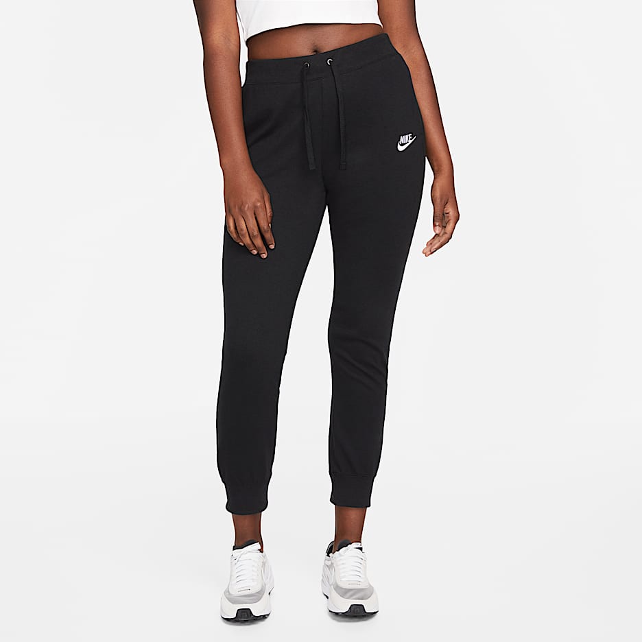 Nike Sportswear 女子针织长裤 - 黑/白色