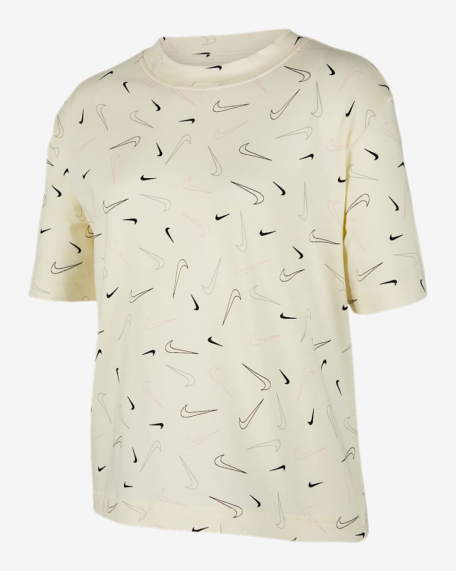 Nike Sportswear 大童(女孩)T恤 - 开司米原色