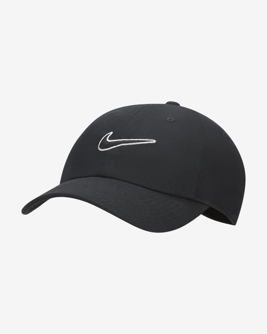 Nike Club 软顶耐克勾运动帽 - 黑/黑