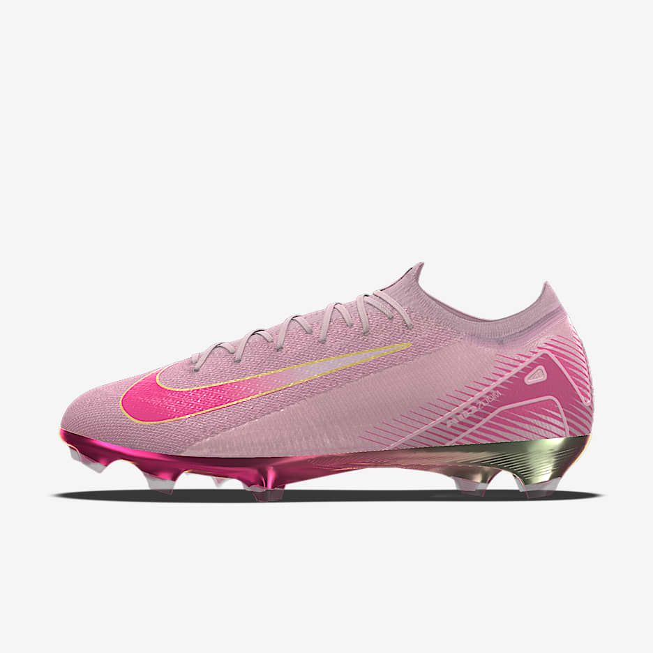 Nike Mercurial Vapor 16 Elite By You 耐克刺客系列专属定制天然硬质草地低帮足球鞋 - 泡沫粉/透明粉/泡沫粉