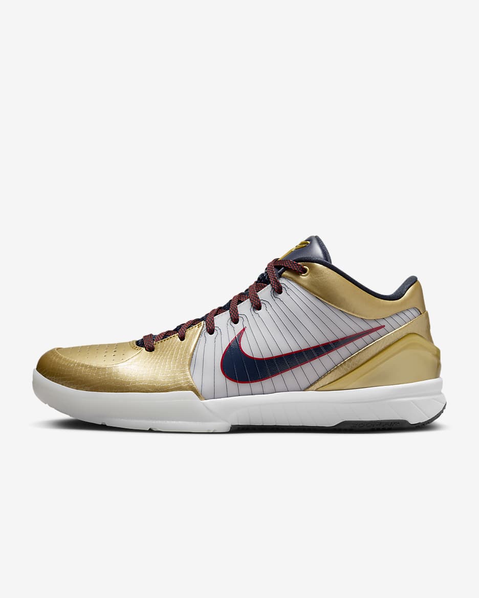 Kobe IV Protro 科比男/女实战篮球鞋 - 白色/校园红/金属色/暗蓝黑