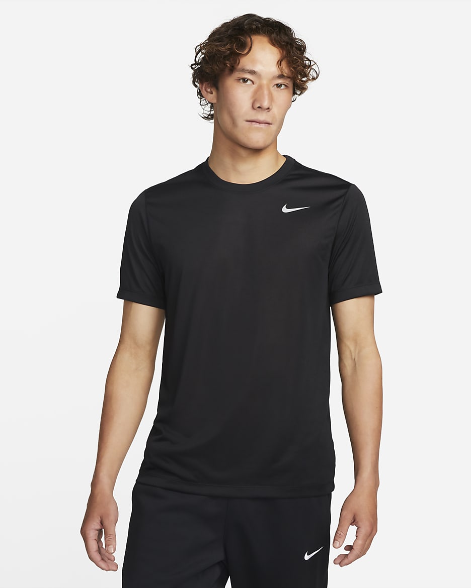Nike Dri-FIT 男子速干训练T恤 - 黑/亚银