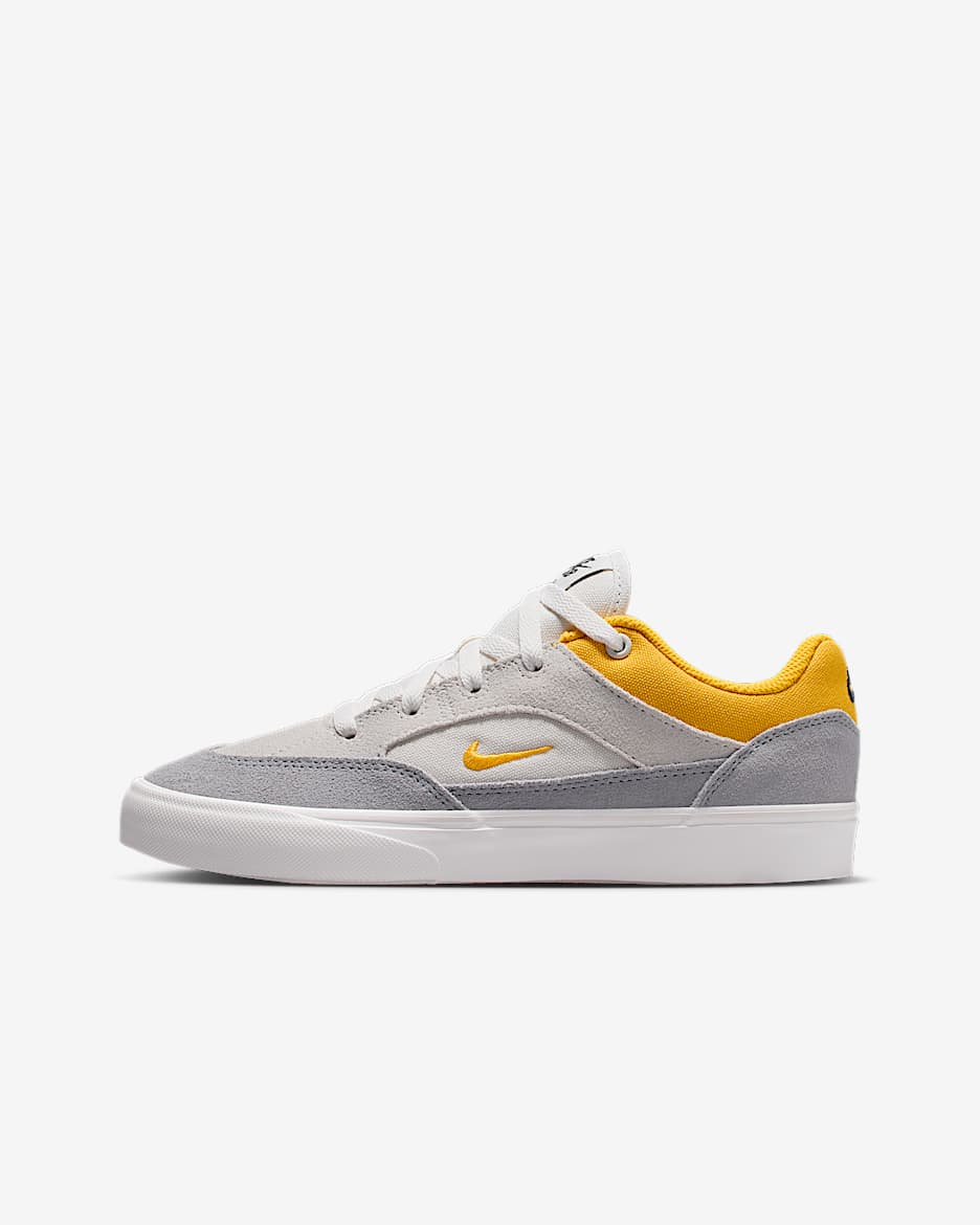 Nike SB Malor 大童薄底滑板鞋 - 浅银灰/狼灰/山峰白/大学金