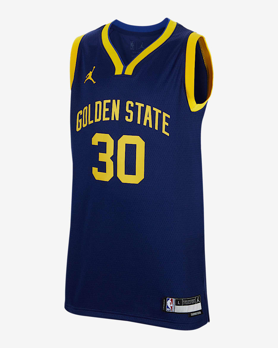 2022/23 赛季金州勇士队 Statement Edition Jordan Dri-FIT NBA Swingman Jersey 大童（男孩）速干球衣 - 宝蓝