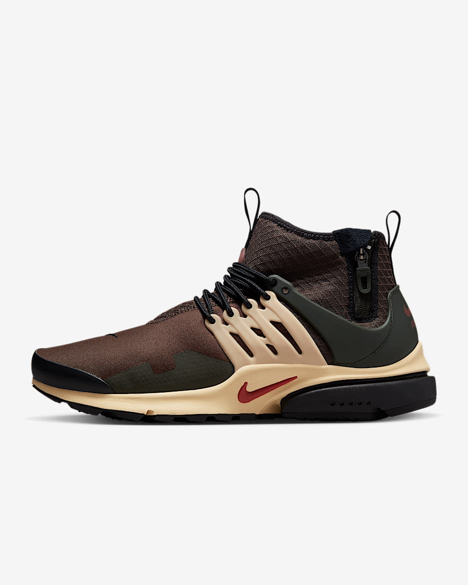 Nike Air Presto Mid Utility 男子运动鞋 - 巴洛克棕/芝麻棕/红杉绿/峡谷锈橙