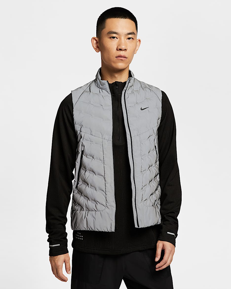 Nike Therma-FIT ADV 男子反光跑步马甲 - 银