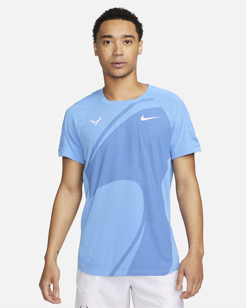 Rafa Nike Dri-FIT ADV 男子速干短袖网球上衣 - 大学蓝/白色