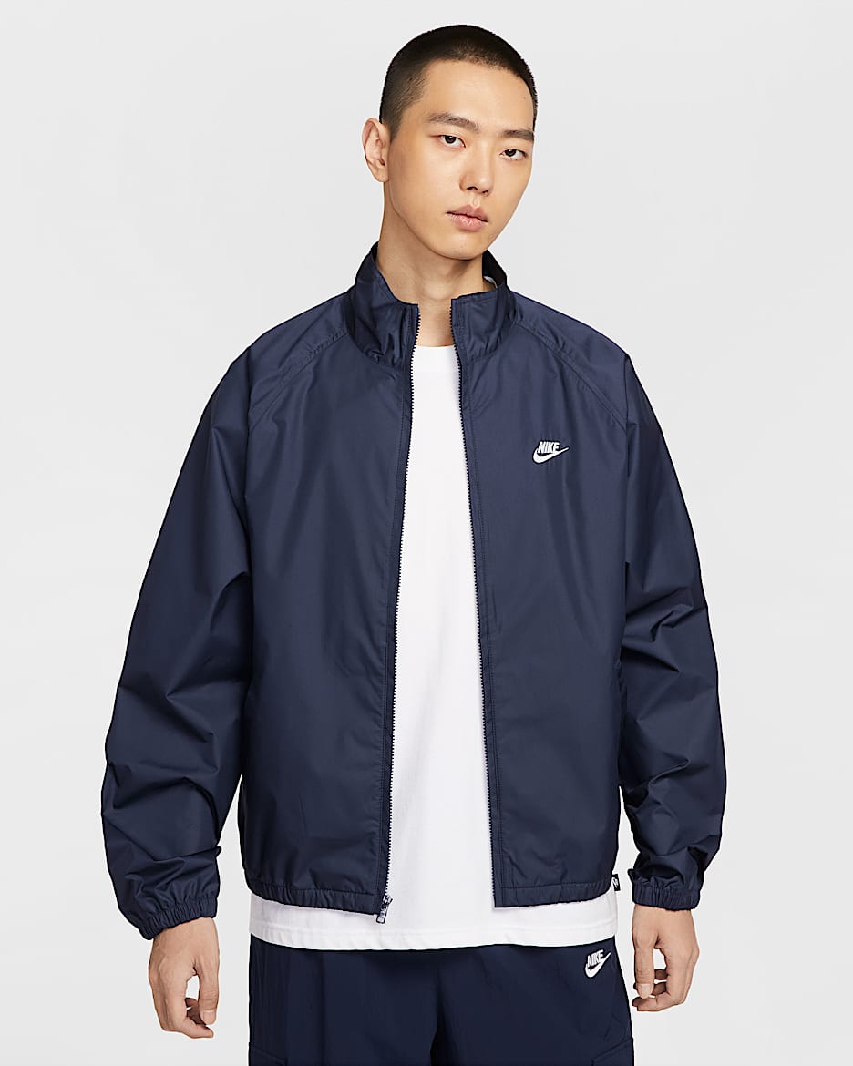 Nike Sportswear Club Roscoe 男子全长拉链开襟夹克 - 黑曜石色/白色