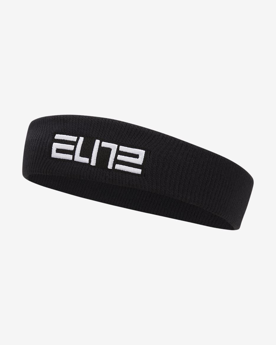 Nike Elite 头带（1 条） - 黑/白色