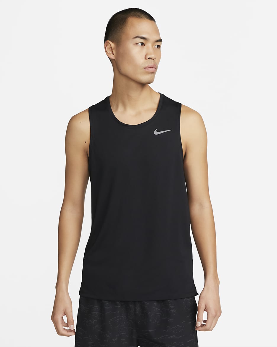 Nike Dri-FIT Miler 男子速干跑步背心 - 黑