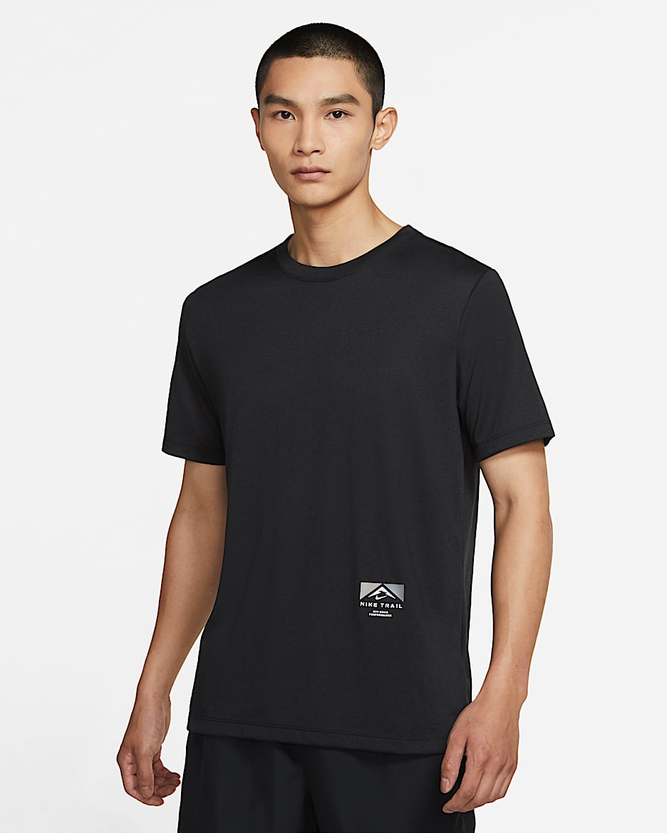 Nike Dri-FIT Trail 男子跑步T恤 - 黑