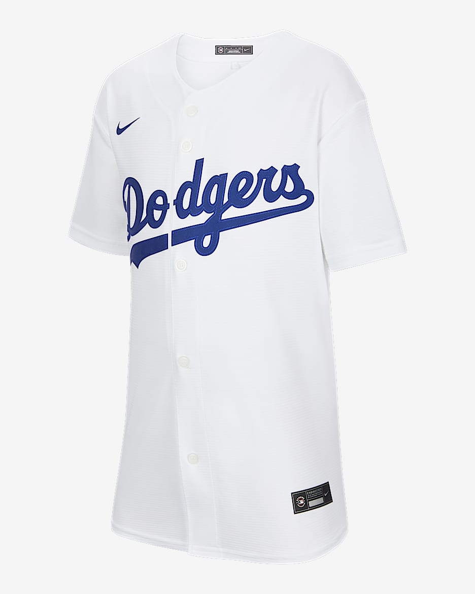 洛杉矶道奇队主场 Nike MLB Jersey 大童（男孩）球衣 - 白色