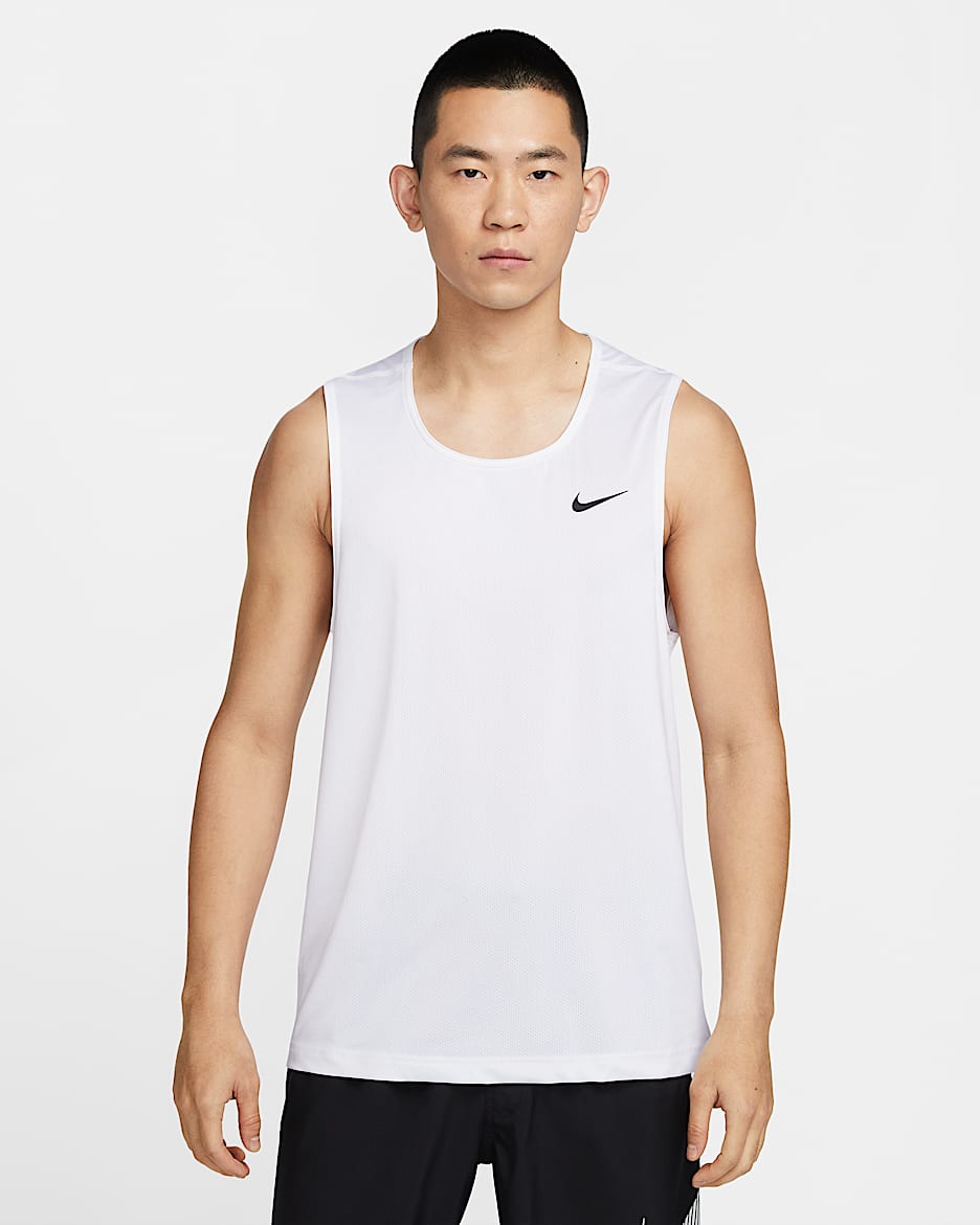 Nike Dri-FIT Ready 男子透气速干训练背心 - 白色/黑