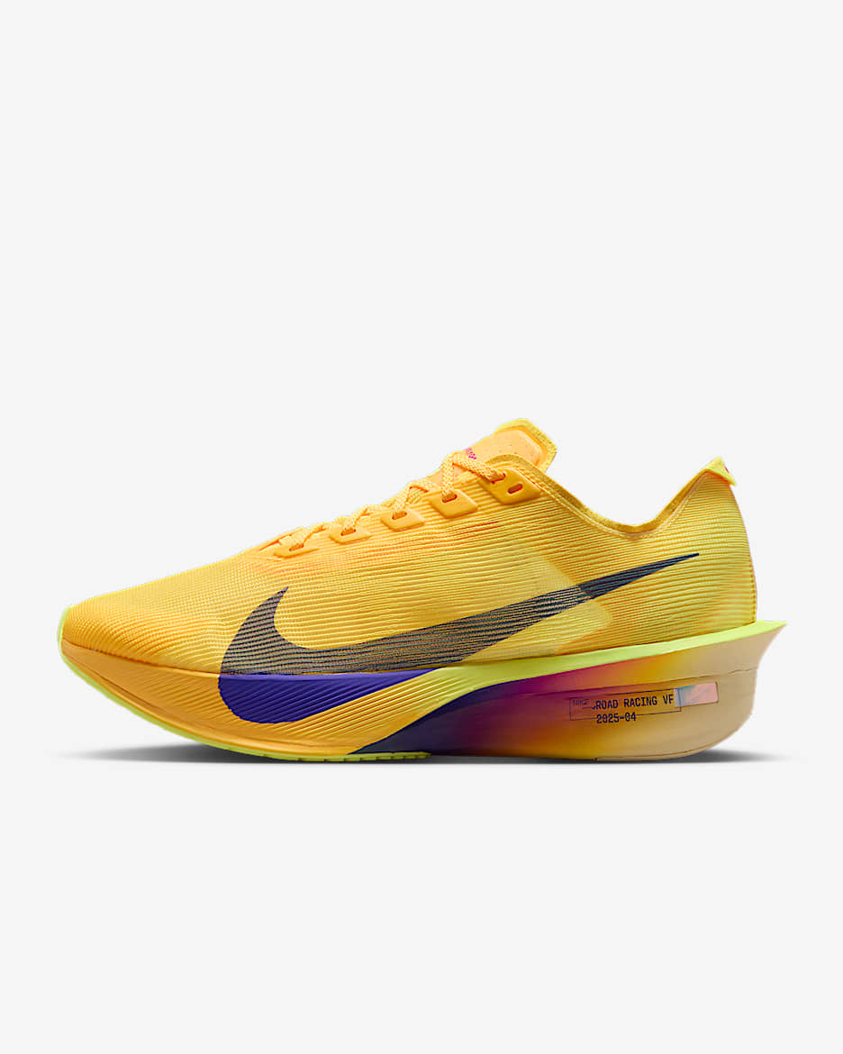 Nike Vaporfly 4 女子公路竞速跑步鞋 - 脉冲柠檬黄绿/激光橙/荧光冰黄/耀眼靛紫