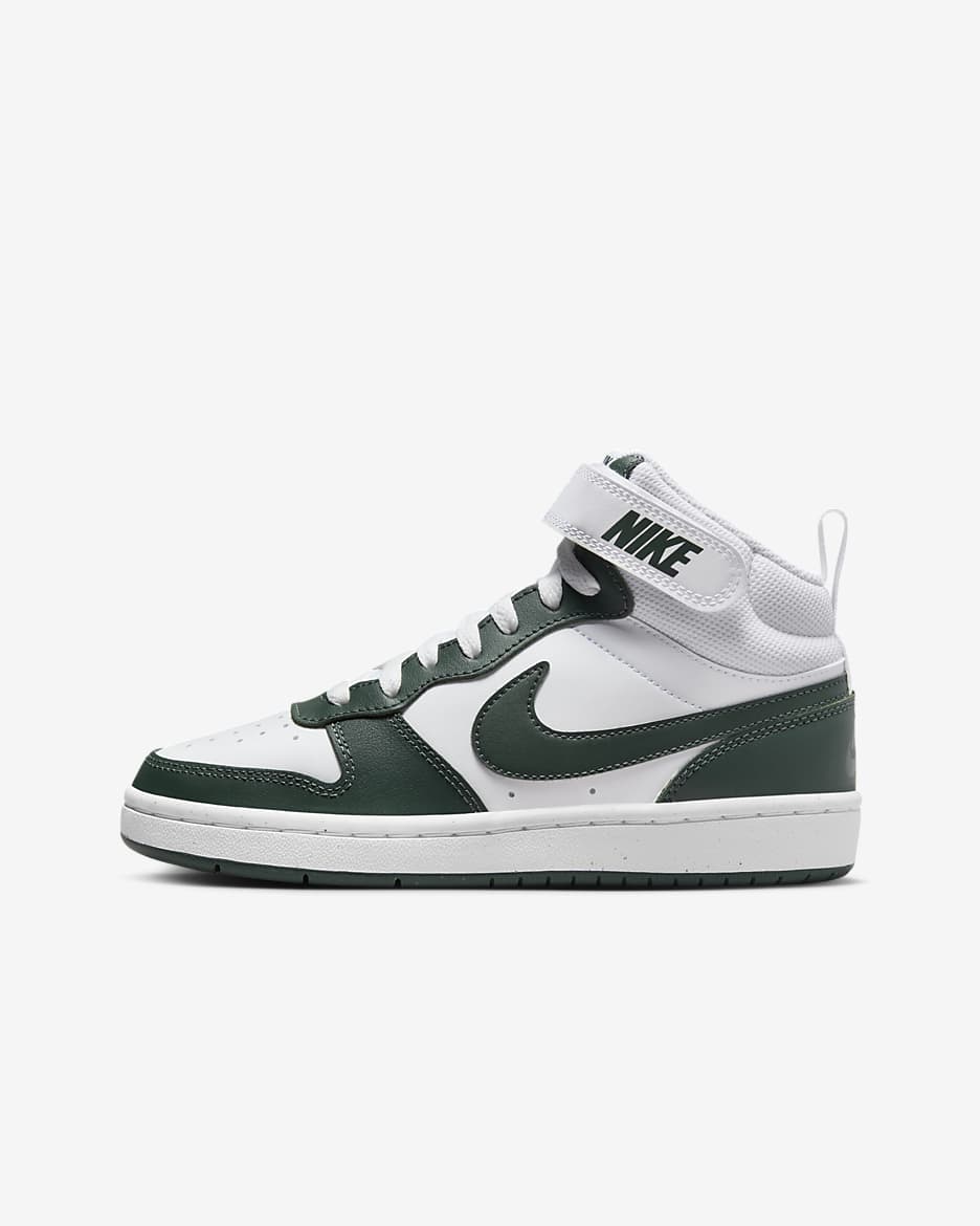 Nike Court Borough Mid 2 耐克酷菠萝大童运动鞋 - 白色/绿古色