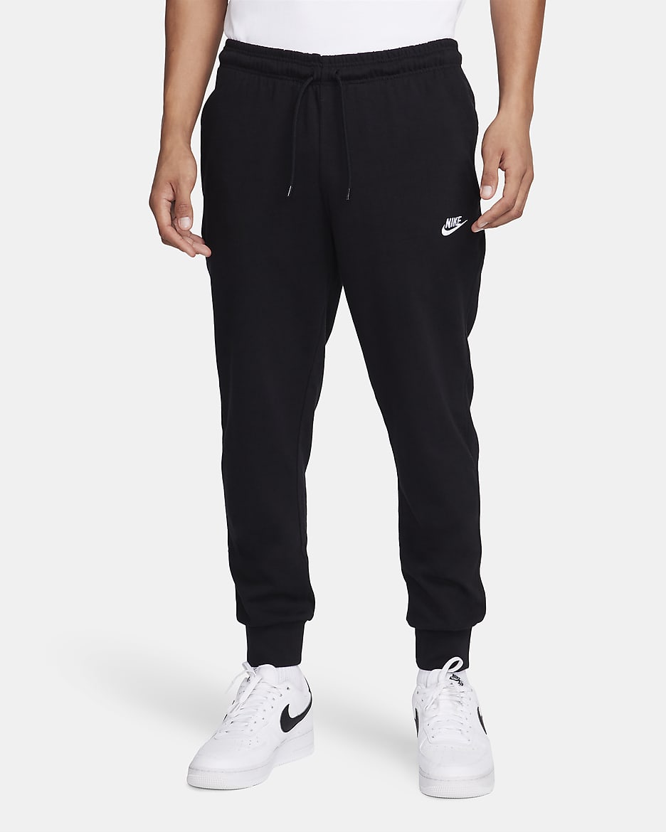 Nike Club 男子针织长裤 - 黑/白色