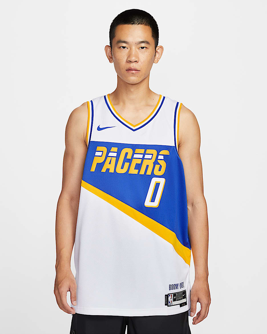 印第安纳步行者队泰里斯·哈里伯顿 (Tyrese Haliburton) City Edition Nike NBA Swingman Jersey 男子速干球衣 - 白色
