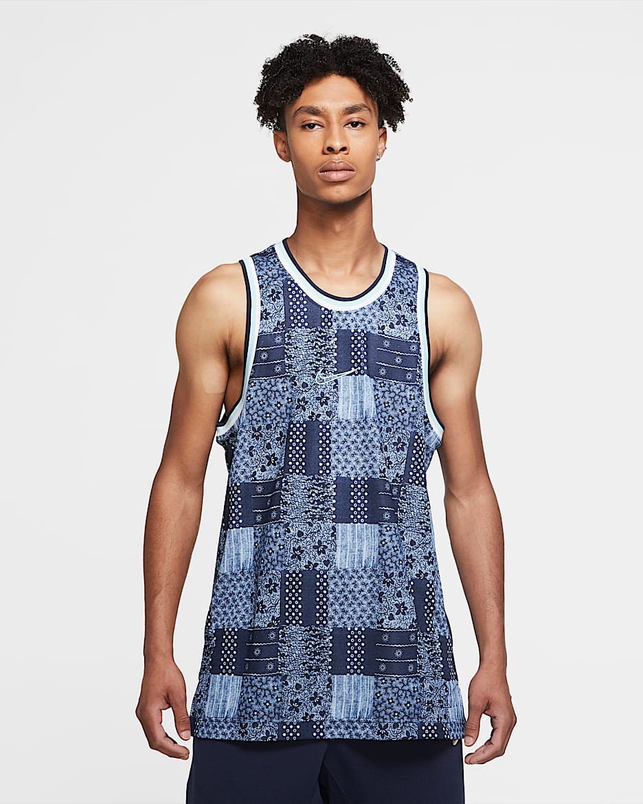 Nike Dri-FIT DNA 男子篮球球衣 - 深宝蓝/冰河蓝