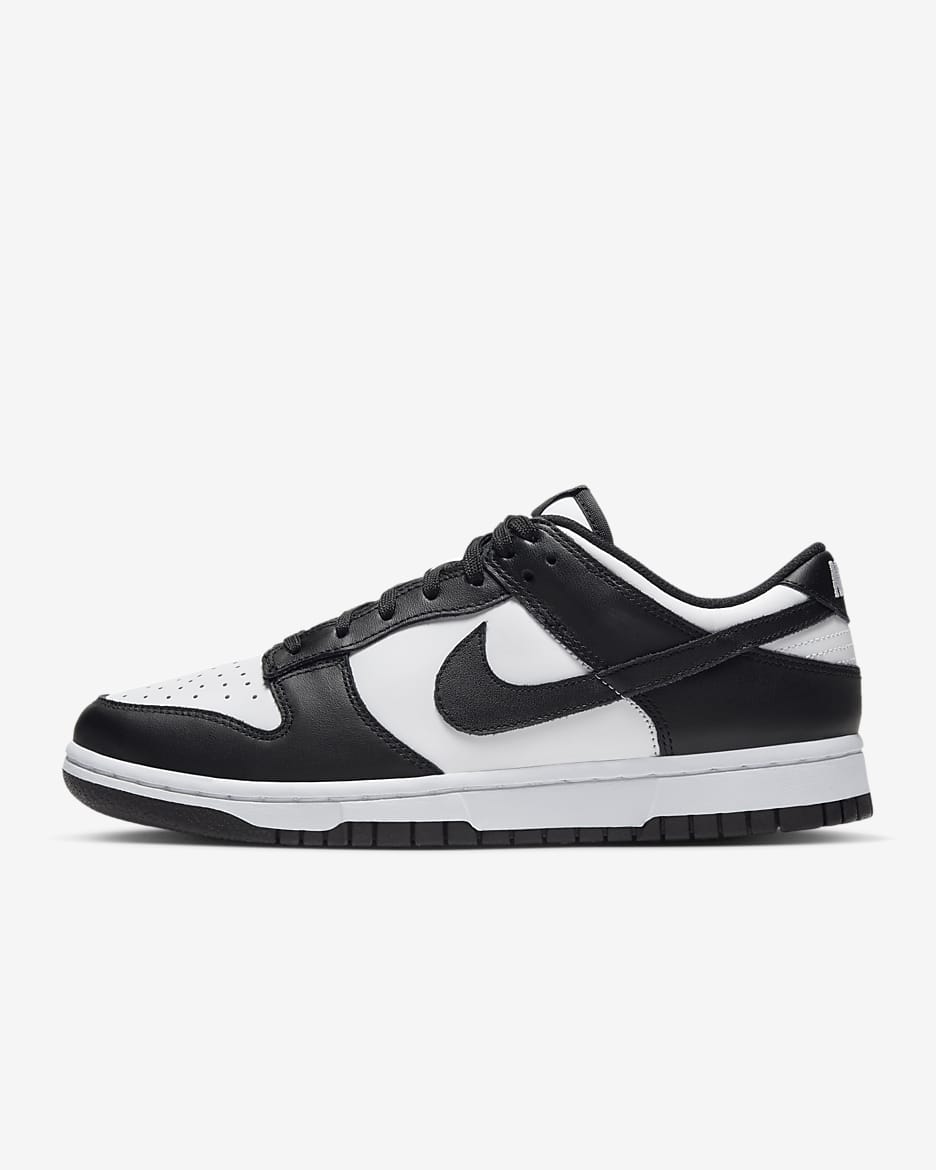 Nike Dunk Low 女子运动鞋复古板鞋 - 白色/白色/黑