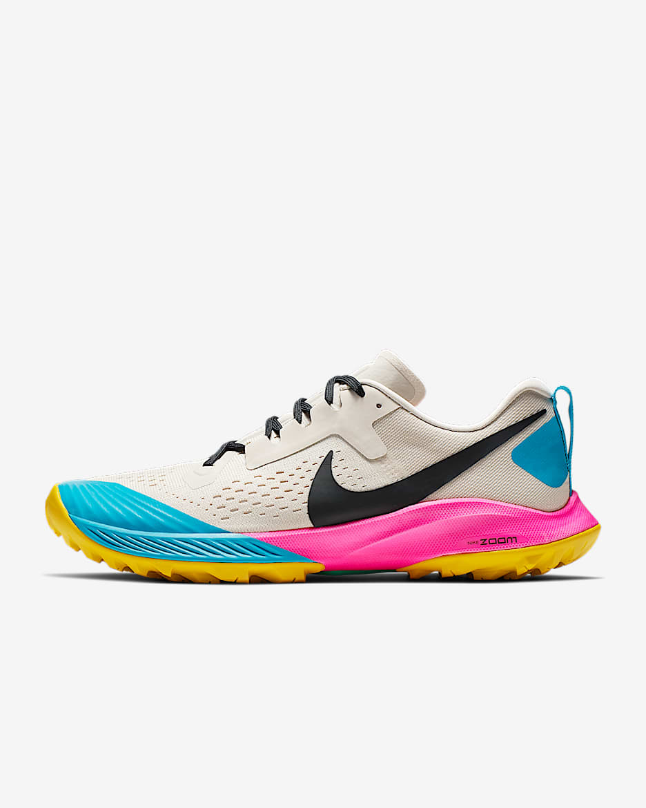 Nike Air Zoom Terra Kiger 5 男子跑步鞋 - 浅土褐/爆炸粉/亮黄/黑