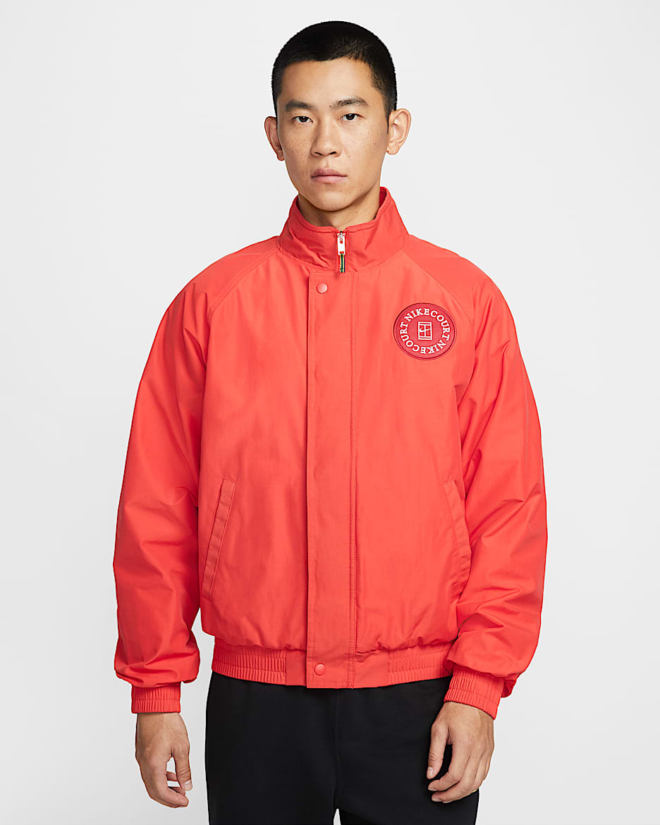 NikeCourt Heritage 男子加绒里料网球夹克 - 椒红/椒红