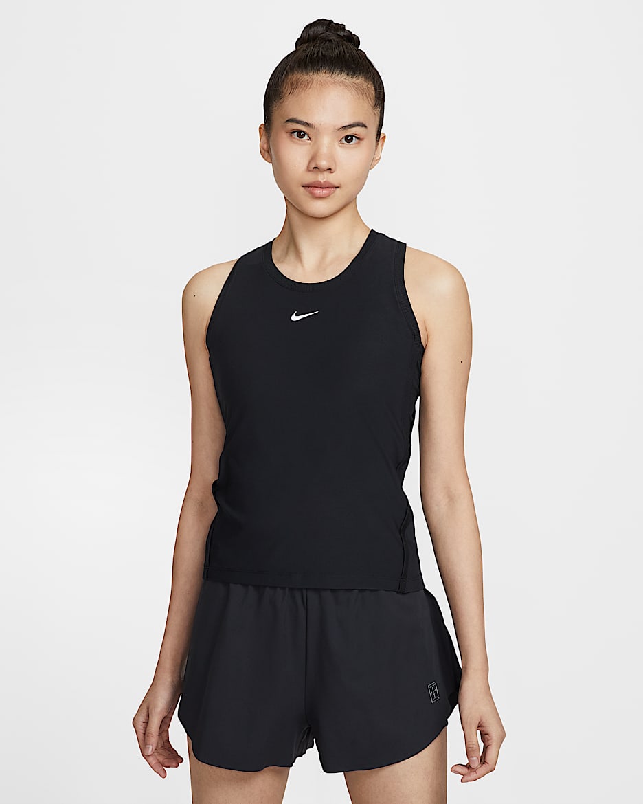 Nike Victory Dri-FIT 女子速干网球背心 - 黑/白色