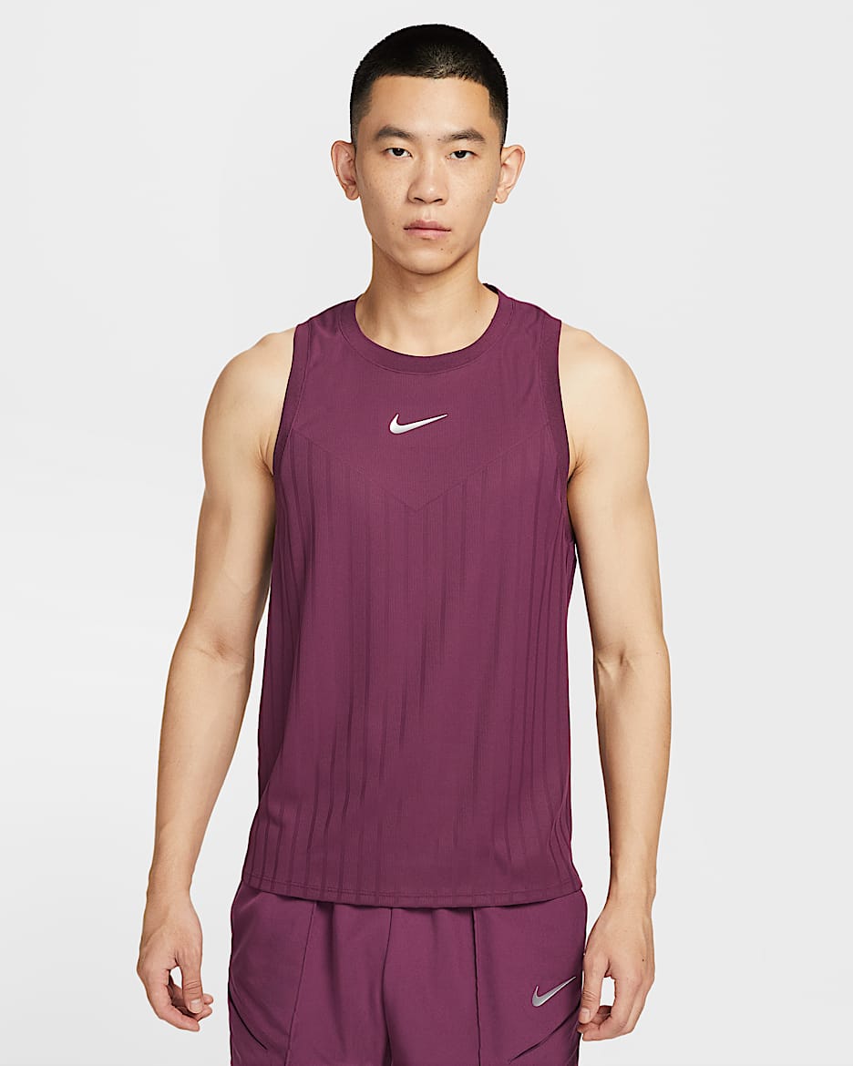 NikeCourt Slam Dri-FIT ADV 男子速干网球背心 - 波尔多酒红色