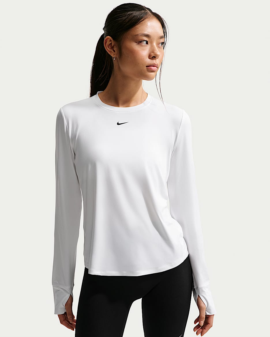 Nike One Classic Dri-FIT 女子速干长袖上衣 - 白色/黑