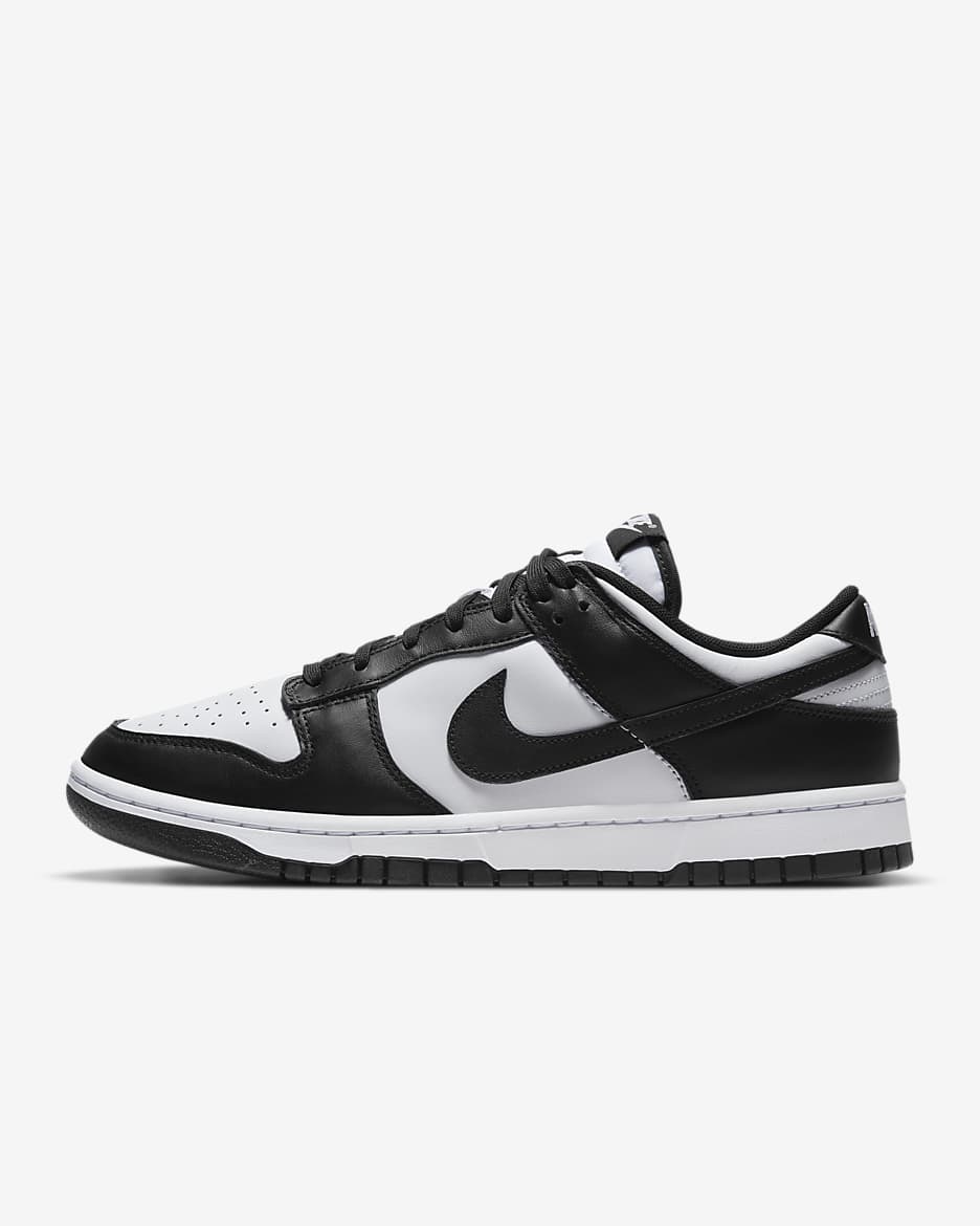Nike Dunk Low Retro 男子复古运动鞋板鞋 - 白色/白色/黑
