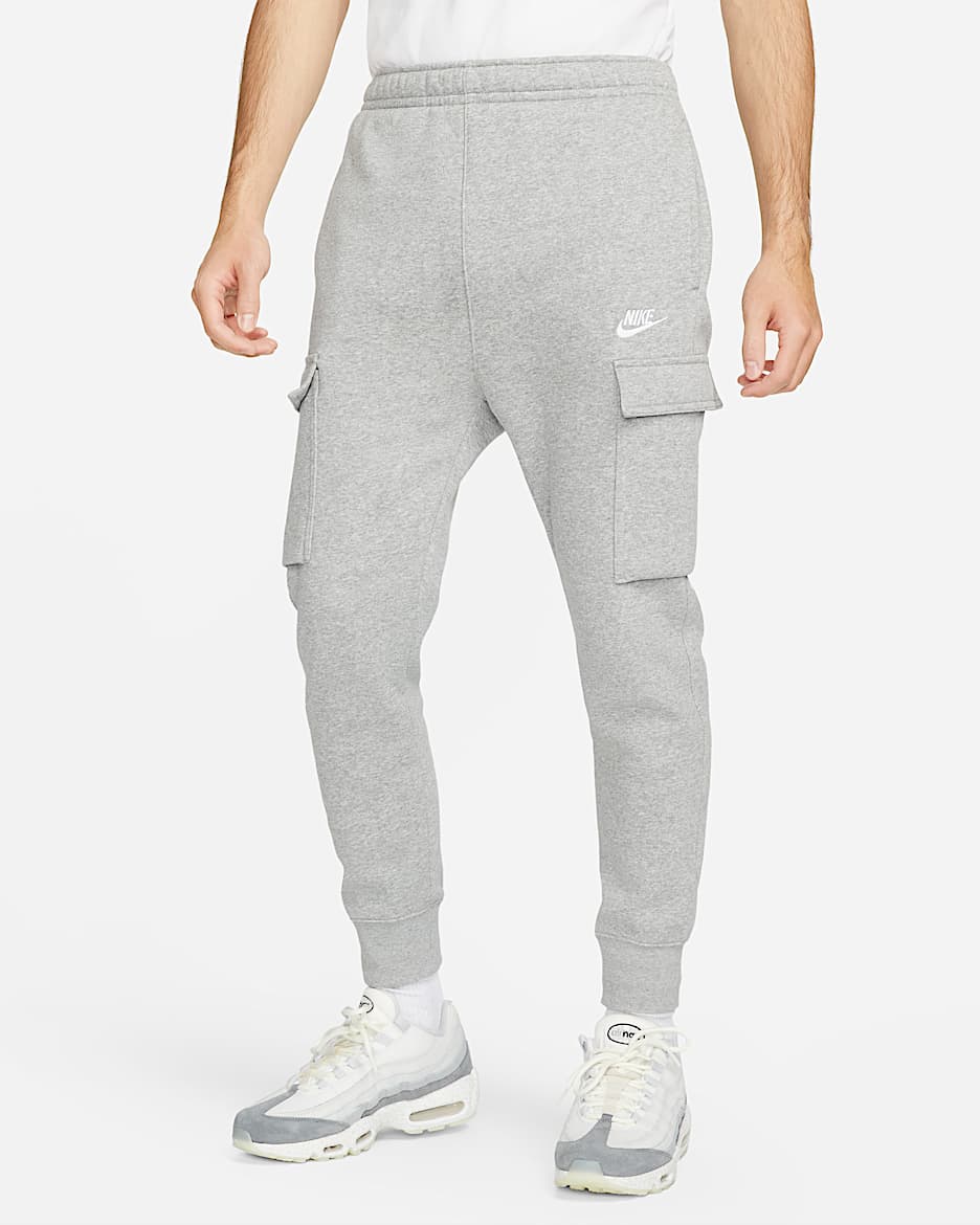 Nike Sportswear Club Fleece 男子加绒工装长裤 - 调色暗灰/亚银/白色