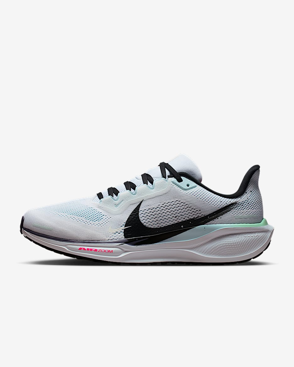 Nike Pegasus 41 耐克飞马男子公路跑步鞋 - 白色/白色/透明粉/黑