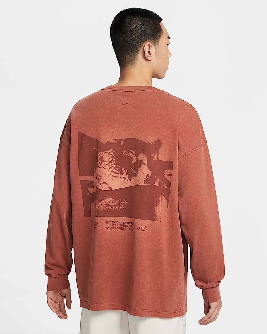 Book Nike 德文布克男子长袖篮球T恤 - 浅黄褐