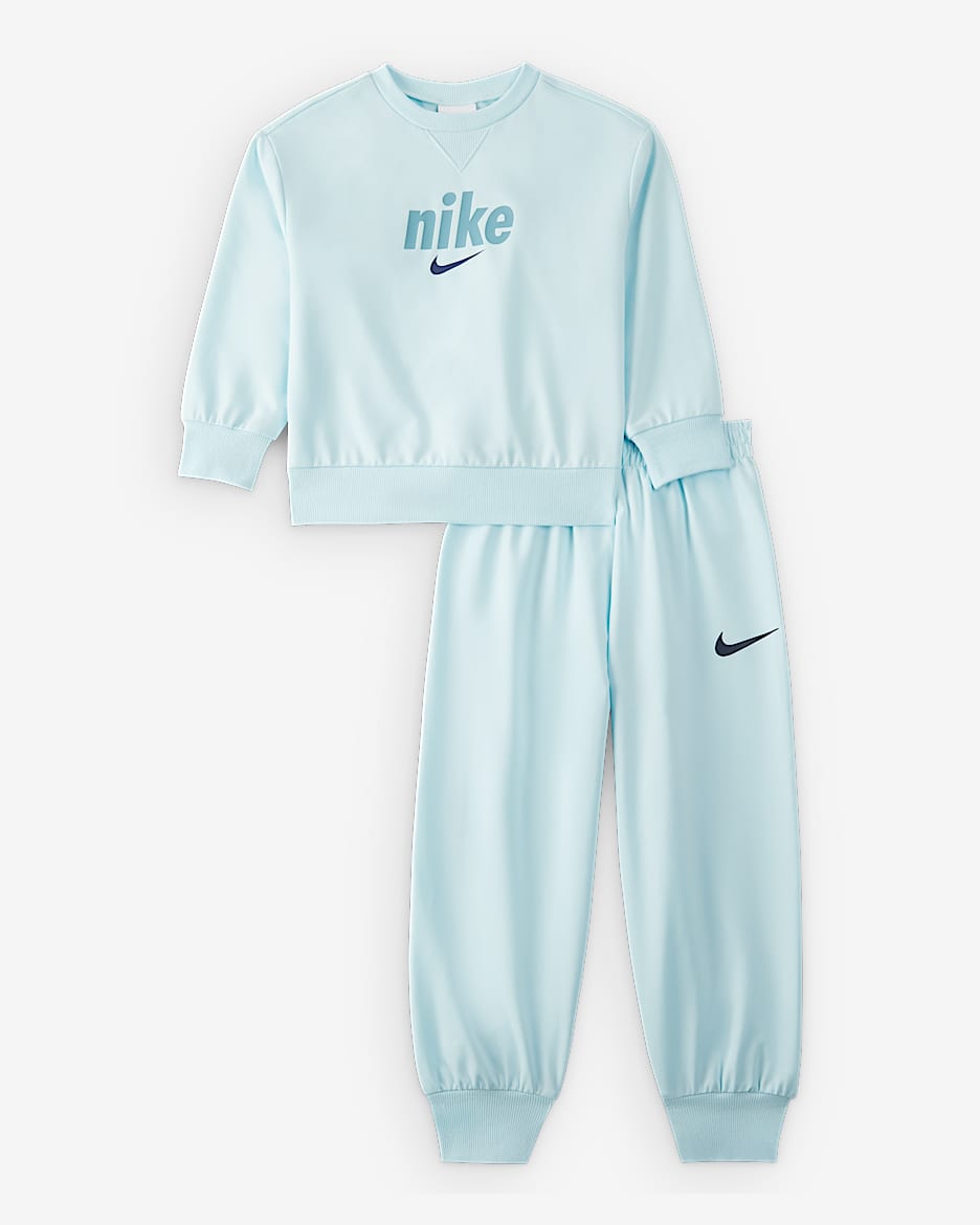 Nike E1D1 幼童圆领上衣和长裤套装 - 冰川蓝