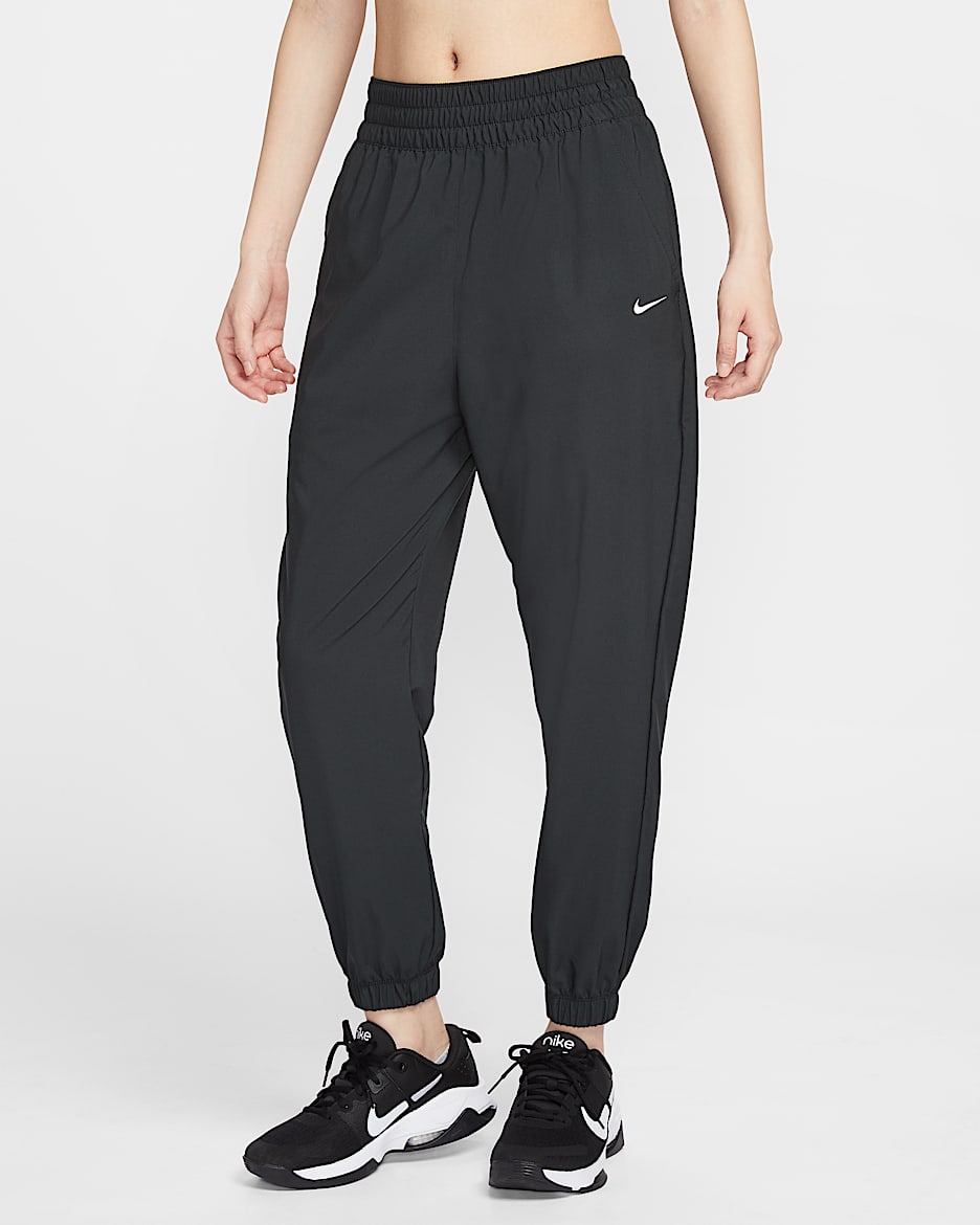 Nike One Dri-FIT 女子速干高腰九分裤 - 黑/白色