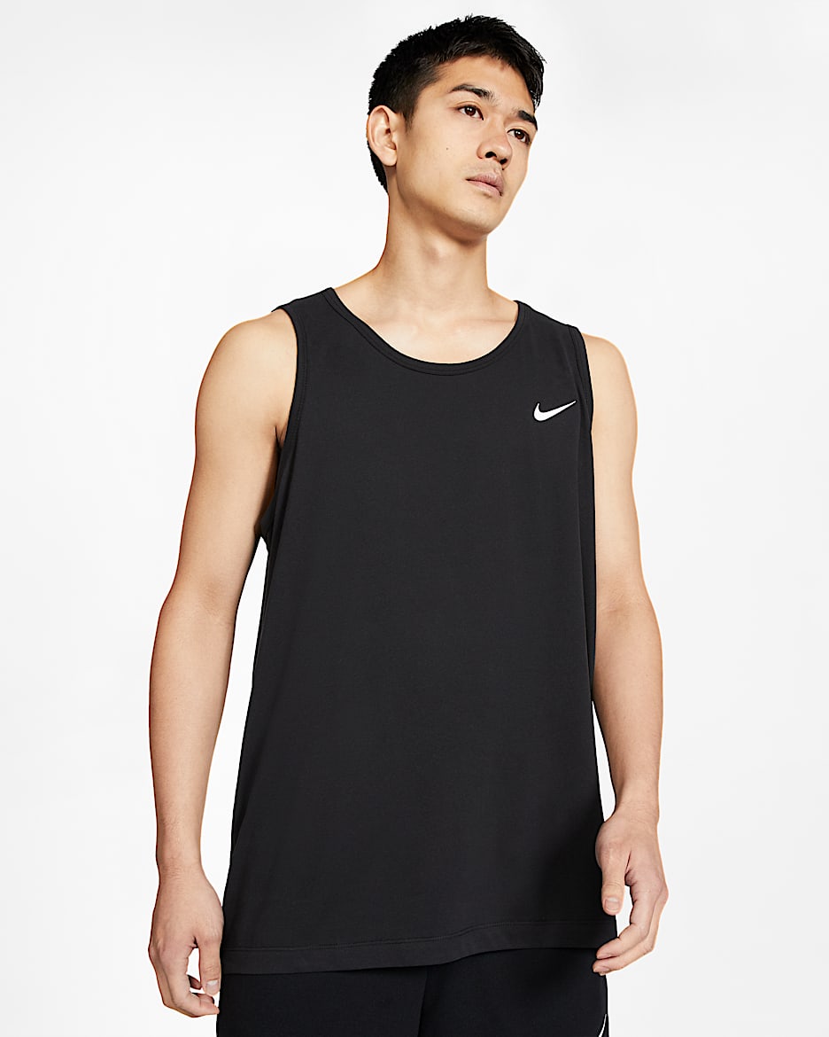 Nike Dri-FIT 男子速干训练背心 - 黑/白色