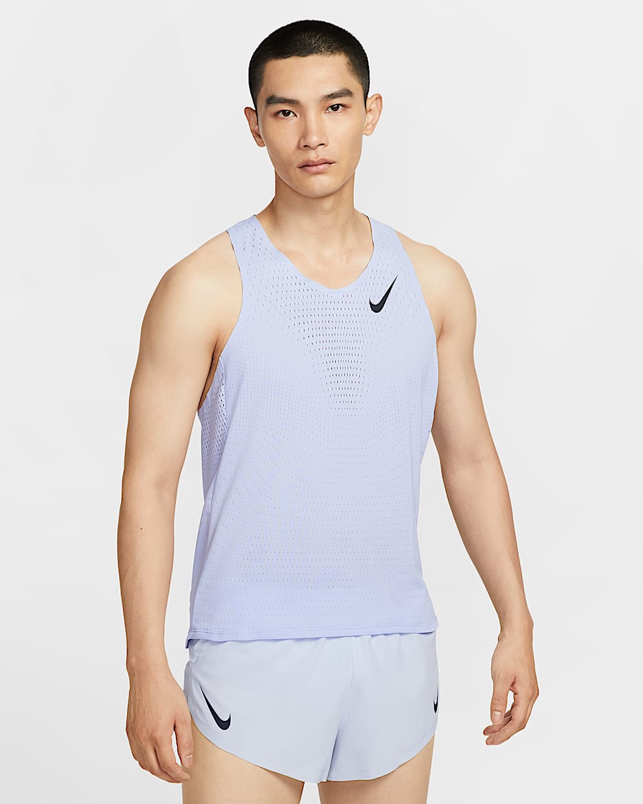 Nike AeroSwift Dri-FIT ADV 男子速干跑步背心 - 幻影/黑