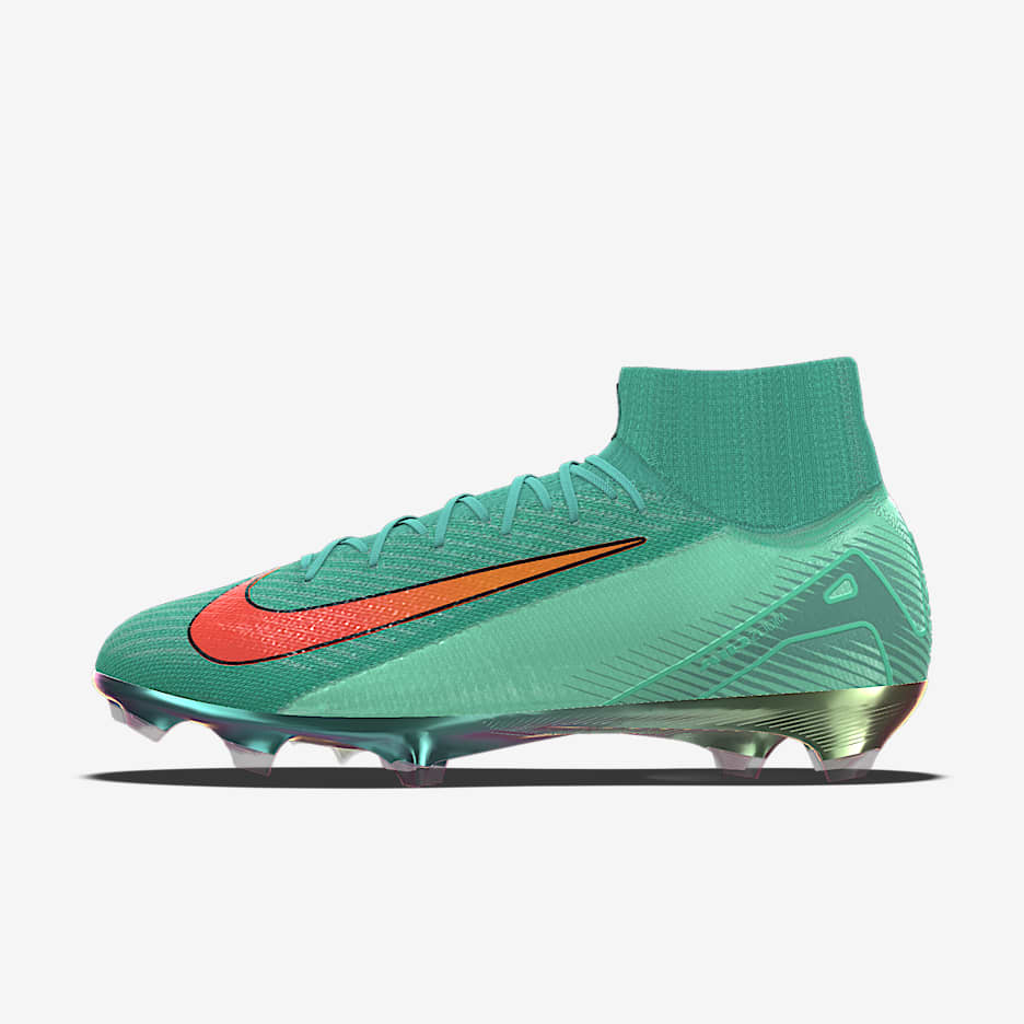 Nike Mercurial Superfly 10 Elite By You 耐克刺客系列专属定制天然硬质草地高帮足球鞋 - 黑/铁灰/黑