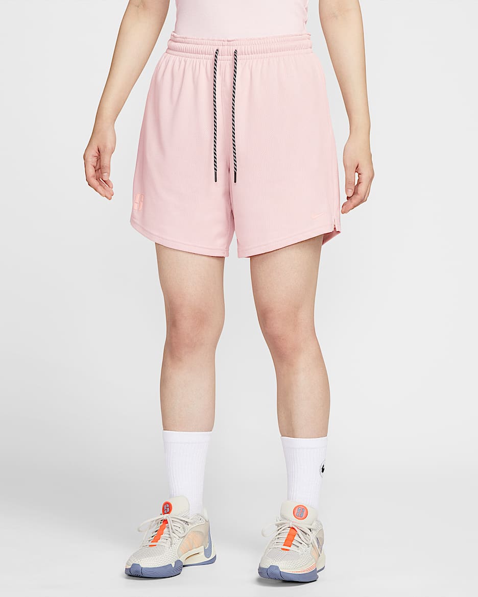 Sabrina Dri-FIT 萨布丽娜女子速干双面穿篮球短裤 - 砂岩灰粉/帆白/玫瑰金/水洗珊瑚红