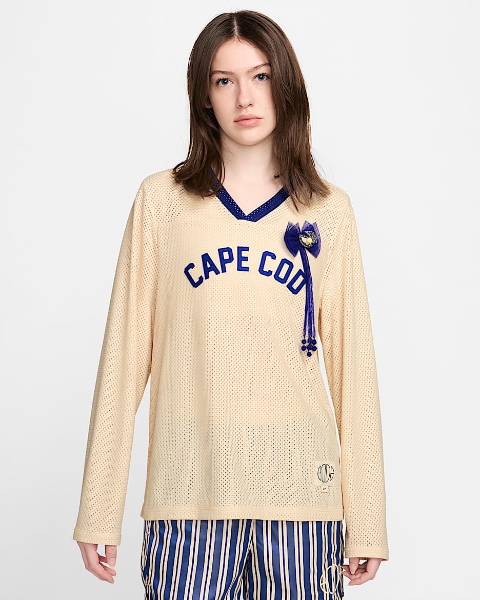 Nike Bode Rec. 男子网眼布长袖上衣 - 淡褐色/深宝蓝