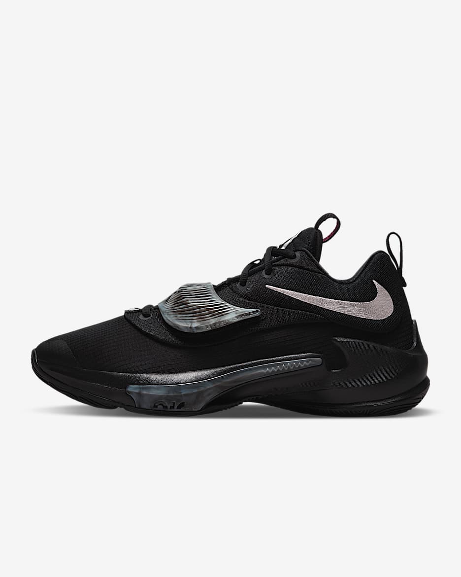 Zoom Freak 3 EP 男/女篮球鞋 - 黑/狼灰/爆炸粉/金属银